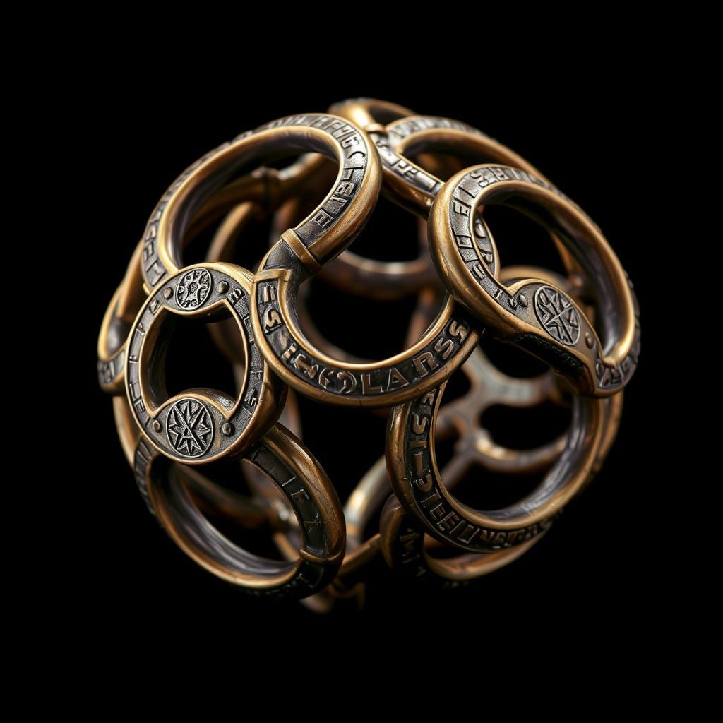 Intricate Brass Artifact with Ancient Symbols