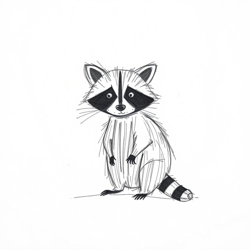 Sketch of a raccoon