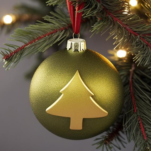 Festive Christmas Ornament on Tree Branch