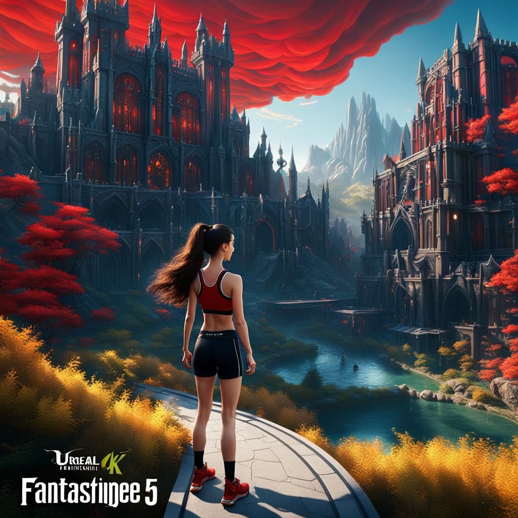 Rin Tohsaka in Detailed Fantasy Matte Painting
