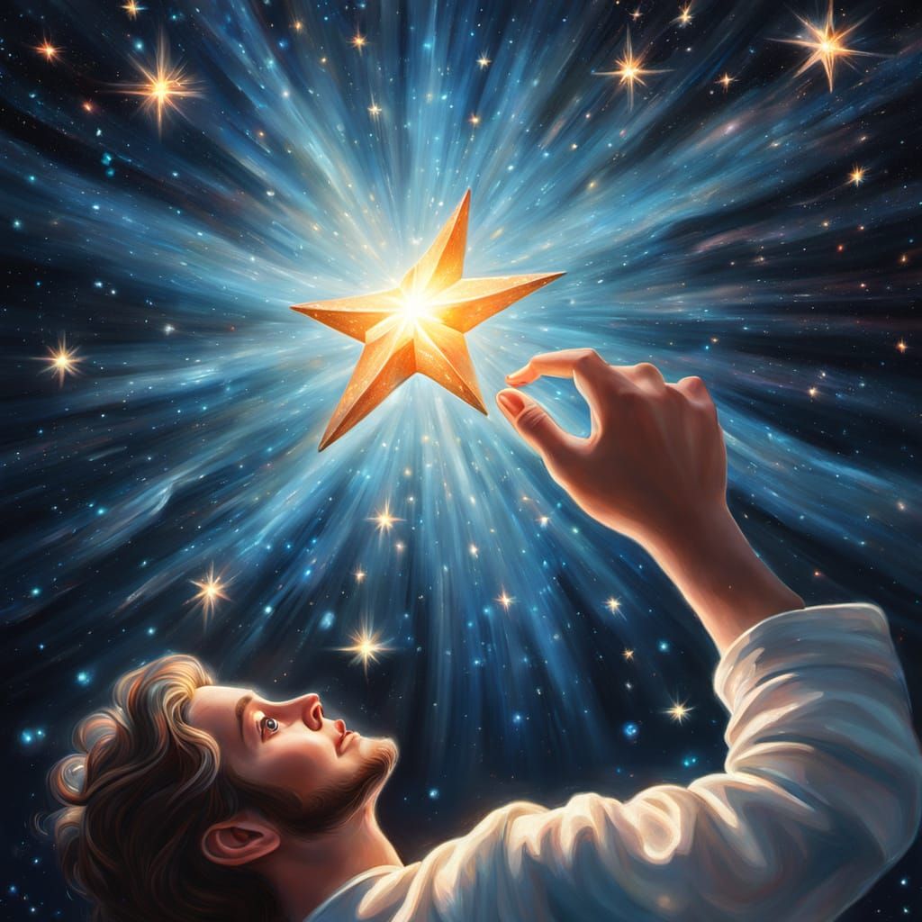 Reaching for a Star: Surreal Oil Painting