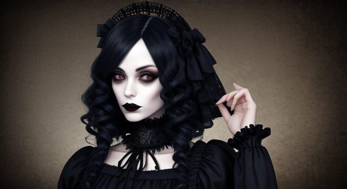 Gothic Doll in Elegant Victorian Style