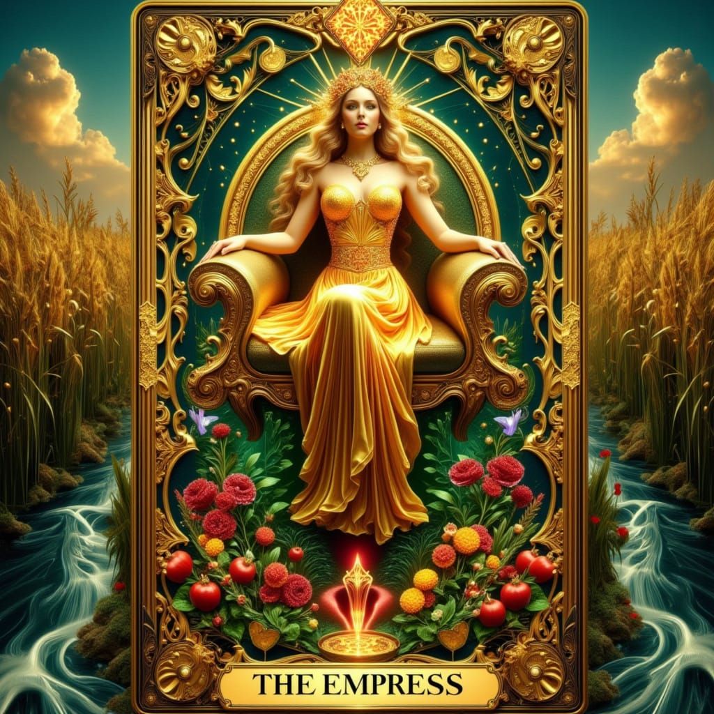<lora:FiosArcaneCards:1.0> **The Empress**