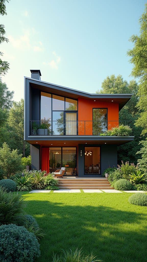 Ultra-Realistic House with Vibrant Colors and Greenery