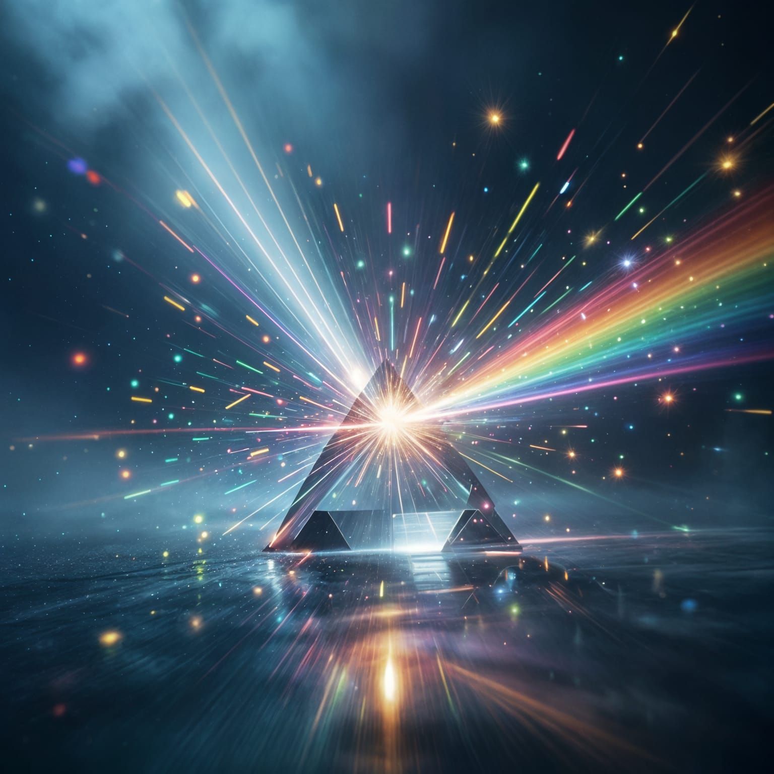 Radiant Light Prism Dispersal in Sci-Fi Style