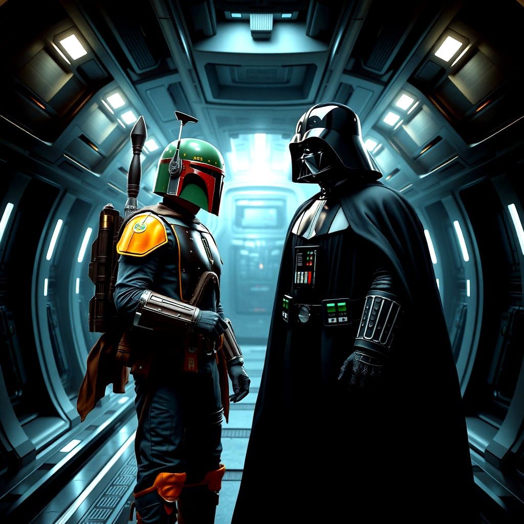 Boba Fett and Darth Vader on Starship