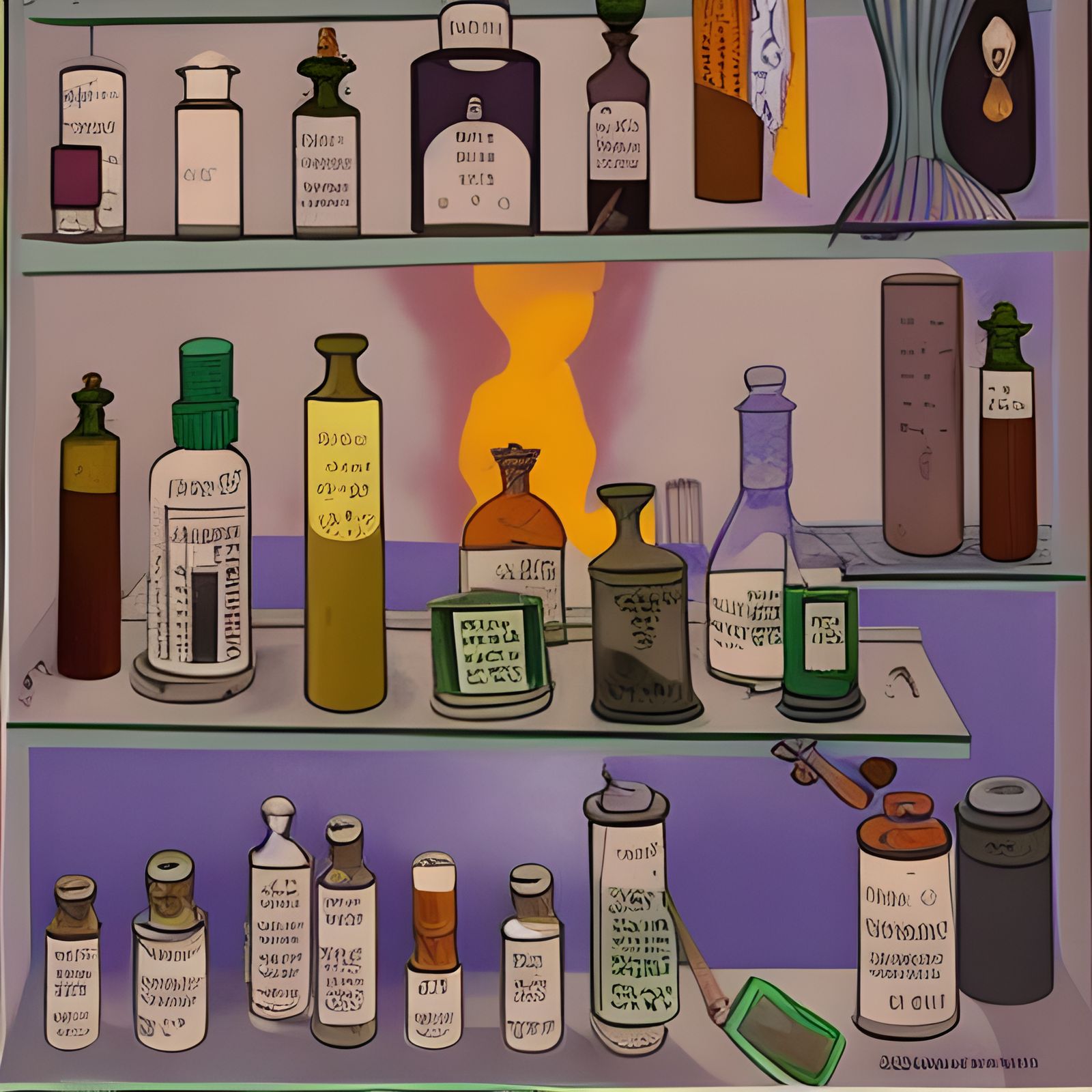 Steampunk Apothecary with Alchemy and Occult Elements