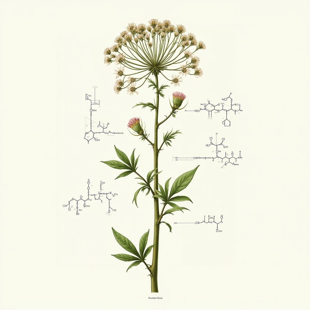 Scientific Illustration of Eryngium caucasicum Extract in Re...