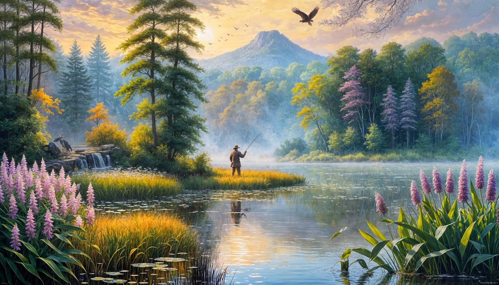 Pennsylvania Pond at Sunset: A Romantic Landscape