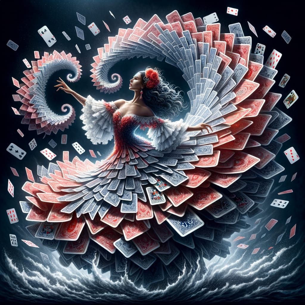Hispanic Flamenco Dancer's Card Dress Whirlpool