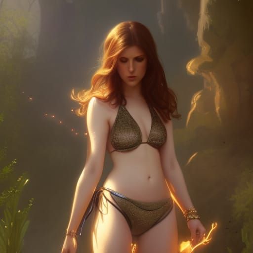 Magical Wizard in Bikini: Hyperdetailed Concept Art
