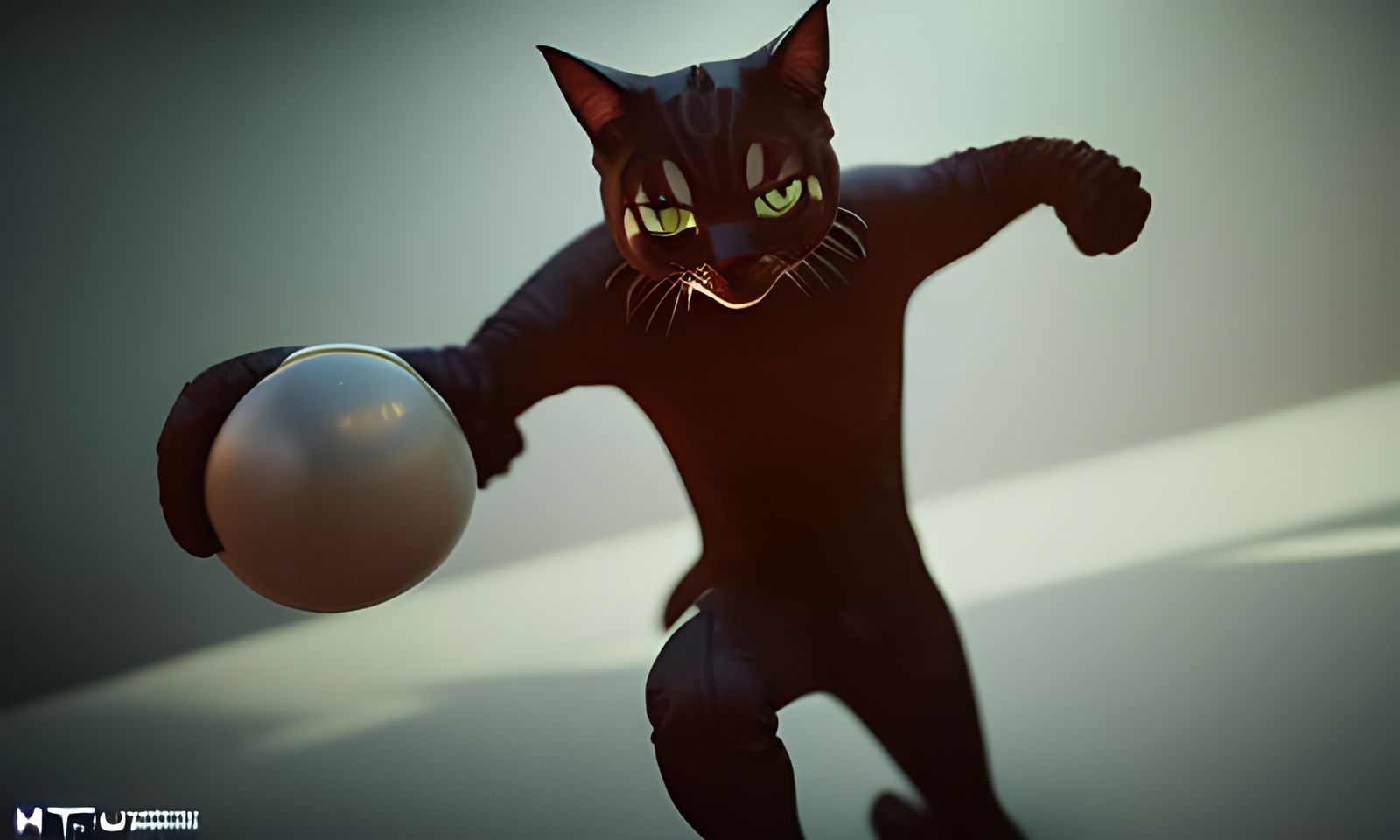 Rainbow Cat Catcher in Hyperrealistic 3D Rendering