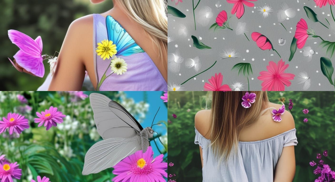 Ethereal Summer: Silver Flowers on Shoulder