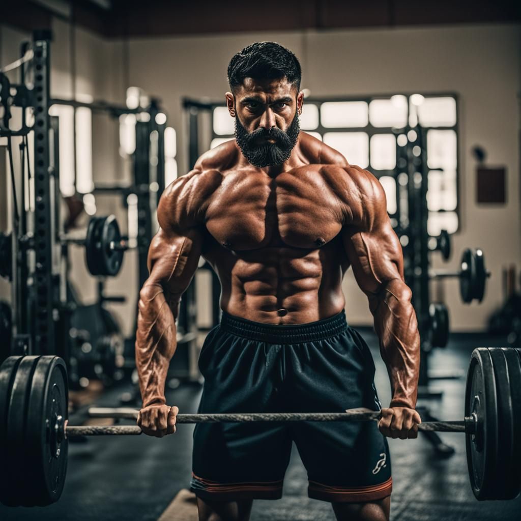 Muscular Persian Man: Cinematic Film Still