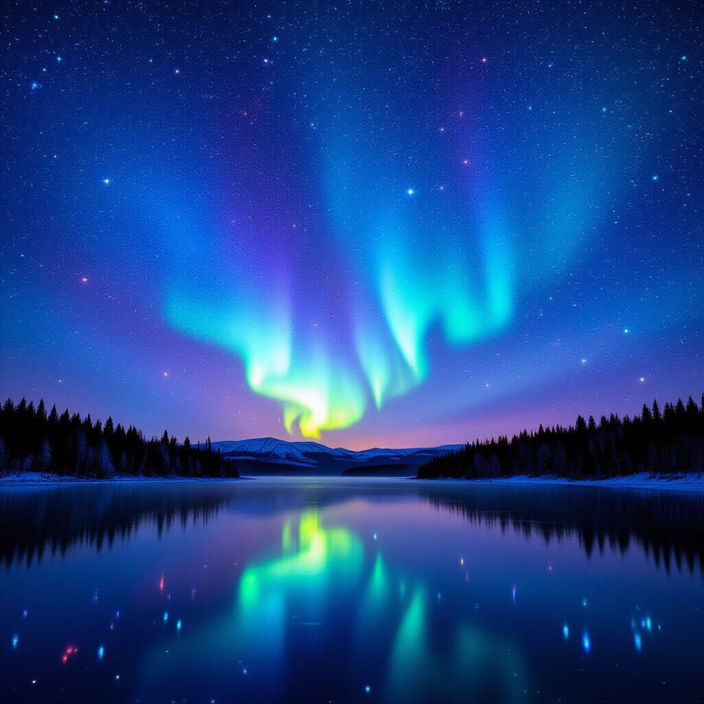 Celestial Aurora Jubilee: Holographic Pixelscape Light Paint...