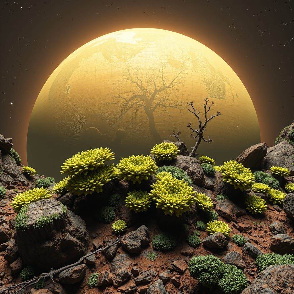Mars Terraformed With Advanced Lichens