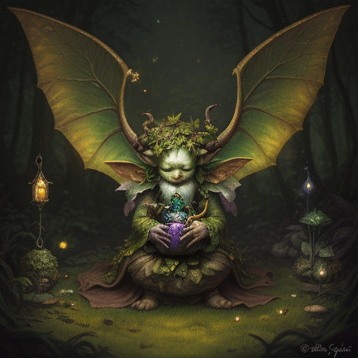 Whimsical Imp in Enchanted Forest