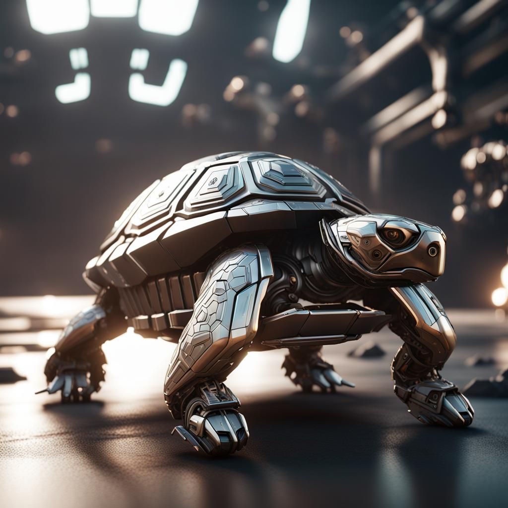 Futuristic Sci-Fi Turtle with Intricate Mech Details
