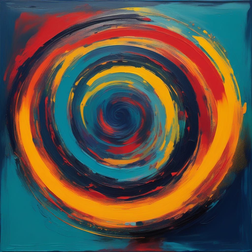 Abstract Vortex Painting with Expressive Brushstrokes