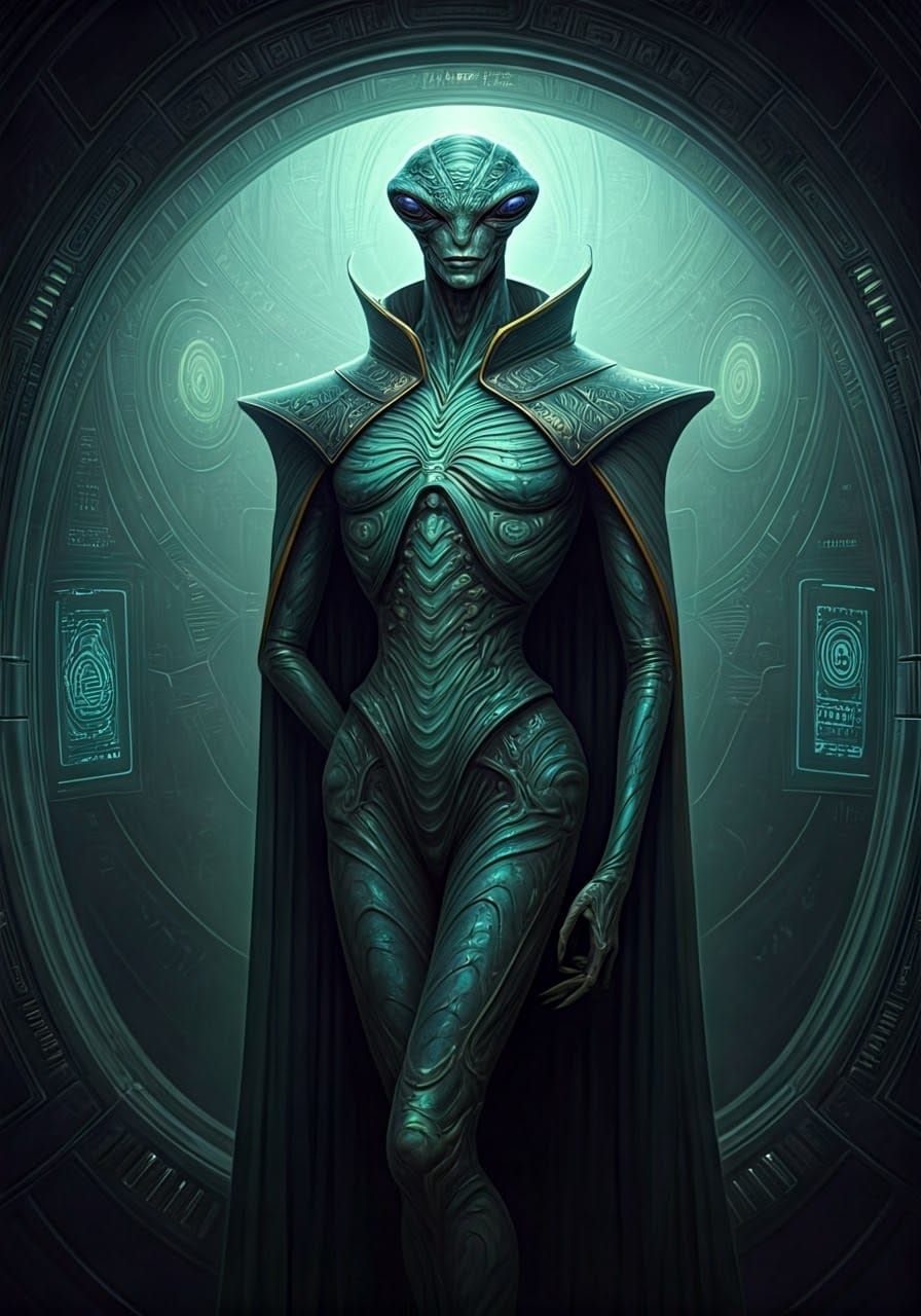 Diplomatic Alien Ambassador in Iridescent Armor