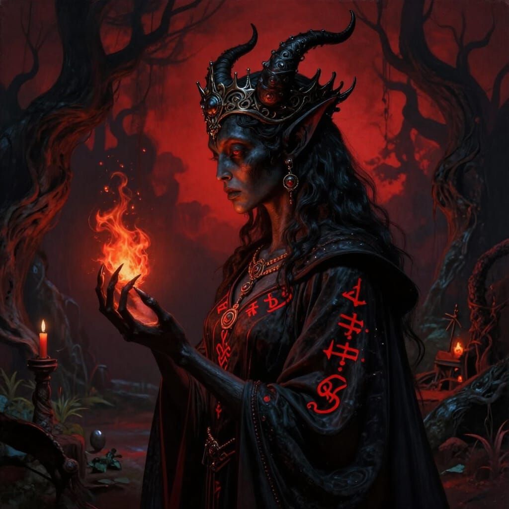 Ethereal Demon Portrait in Dark Fantasy Style