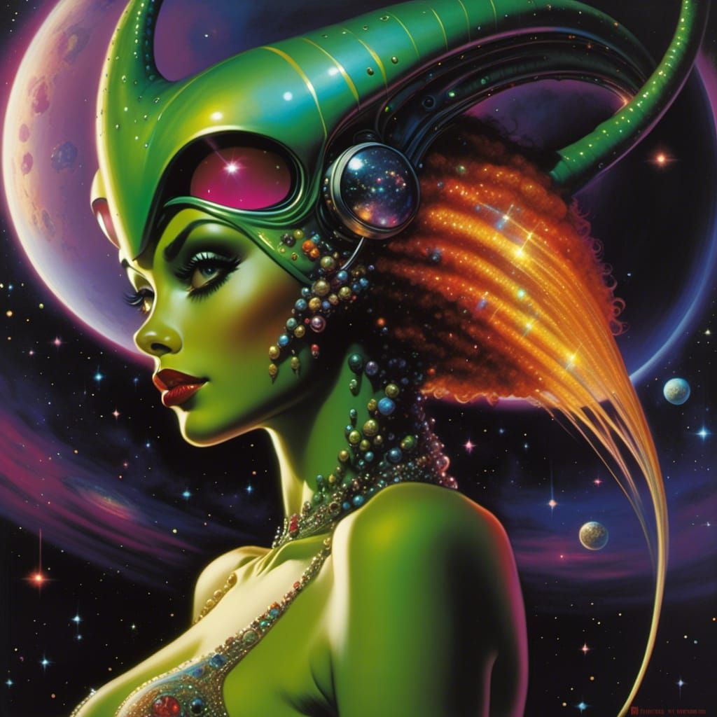 Alluring Alien: Comicbook Art Screen Print