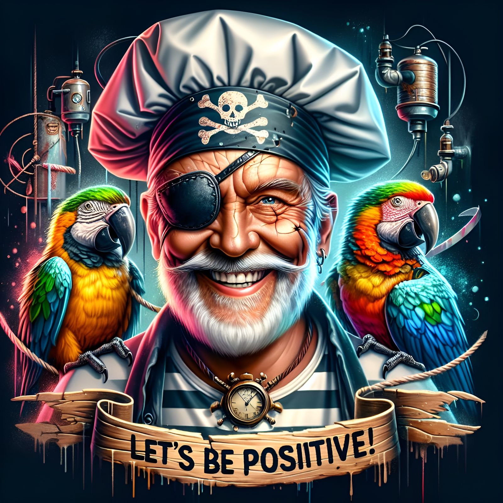 Steampunk Pirate Chef Spreads Positivity in Street Art