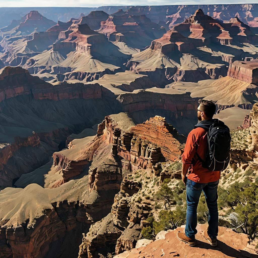 Grand Canyon Vista with Distant Observer
