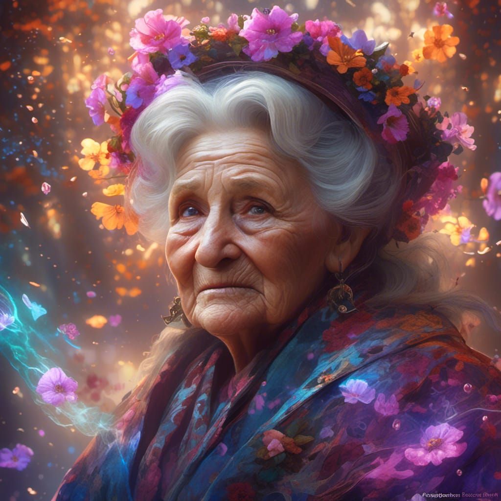 Luminous Portrait of a Wise Woman in Hyperreal Detail