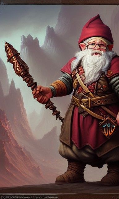 Gnome Cleric Portrait in Detailed Digital Art