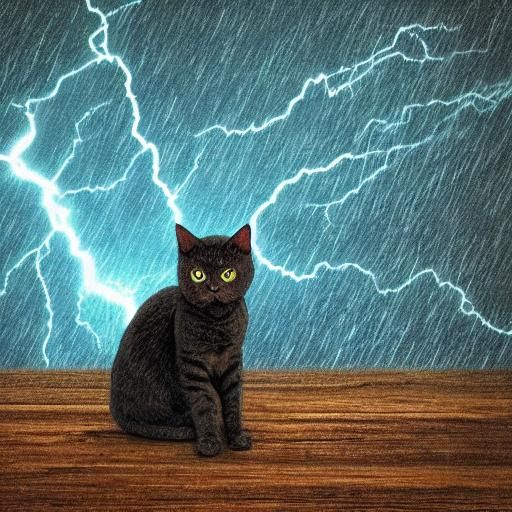 Cat in Thunderstorm