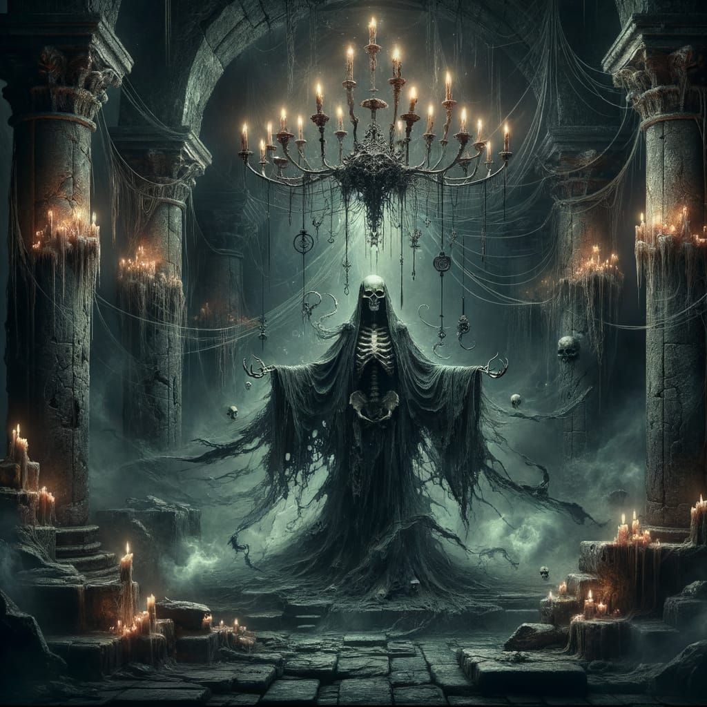 Dark Fantasy Lich in Ancient Ruins