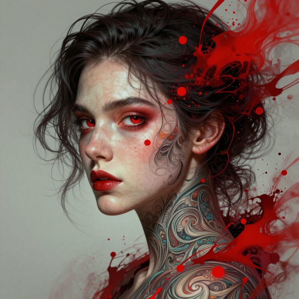 Striking Red Dot Concept Art with Dynamic Lighting