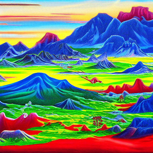 Vibrant Laos Surrealist Masterpiece