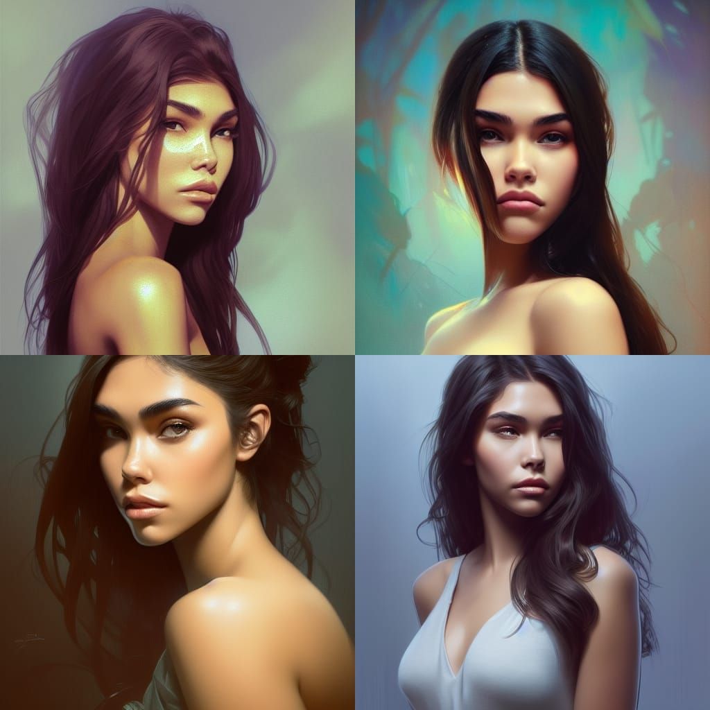 Madison Beer Portrait in Hyperdetailed Digital Art Style