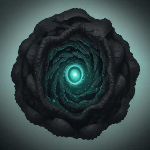 Bioluminescent Horror Macro in Dark, Foreboding Atmosphere