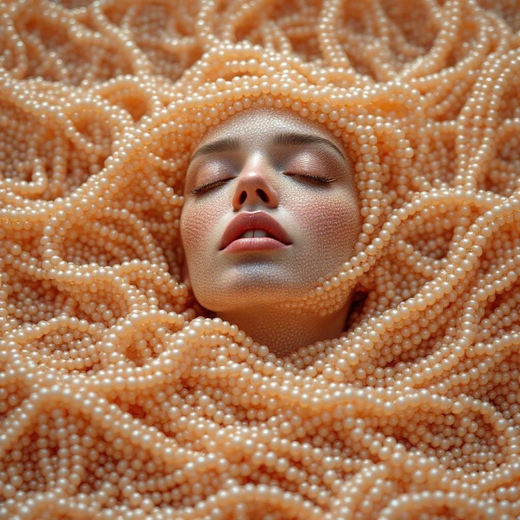 Beaded Woman in Neo-Impressionist Style