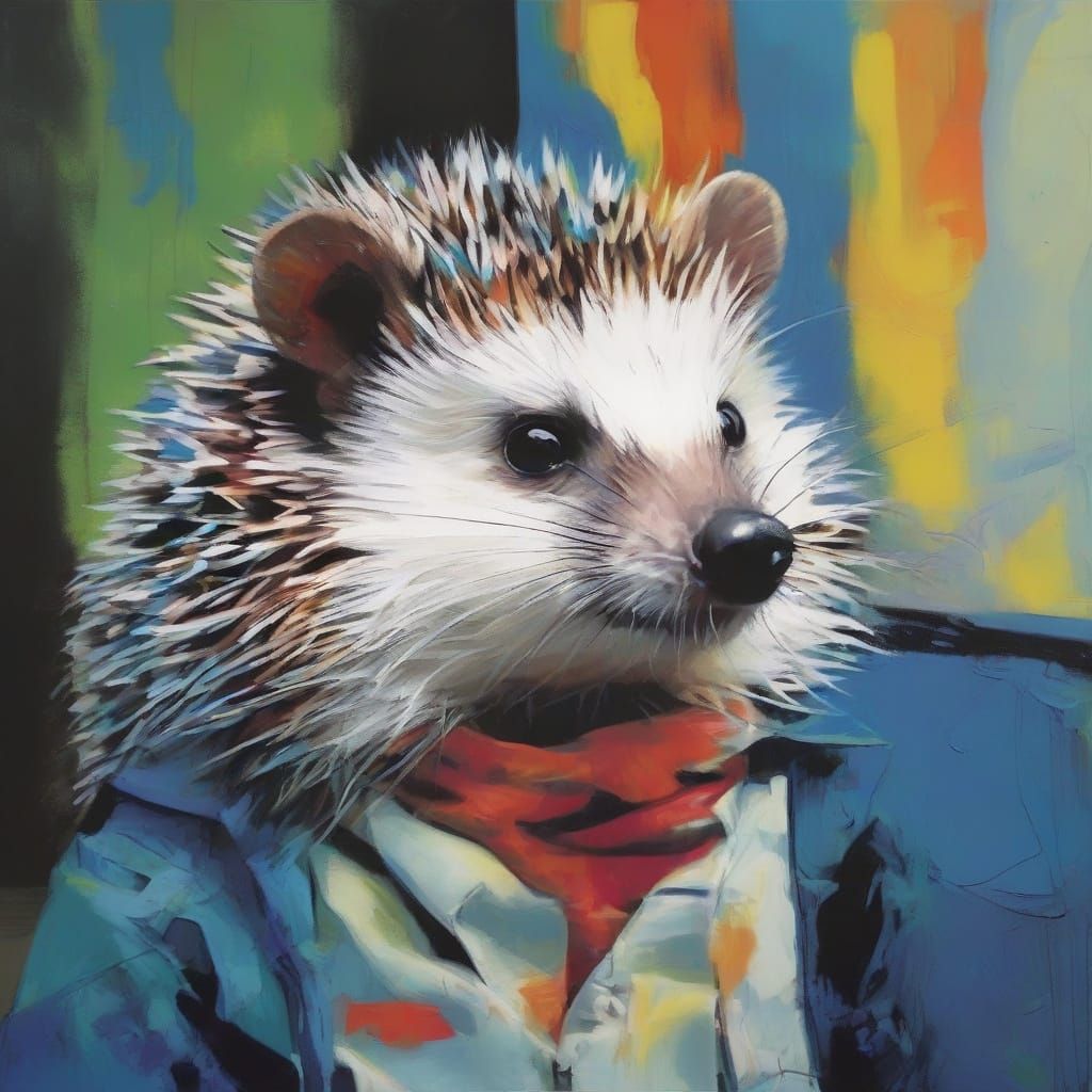 Surreal Hedgehog Dreams of Being a Cat