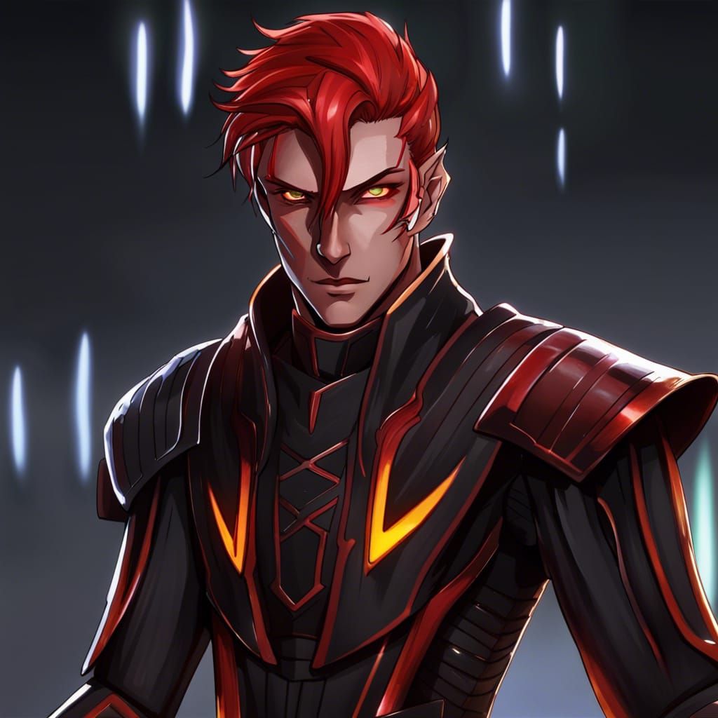 Sith Warrior in Royal Armor: Anime Style