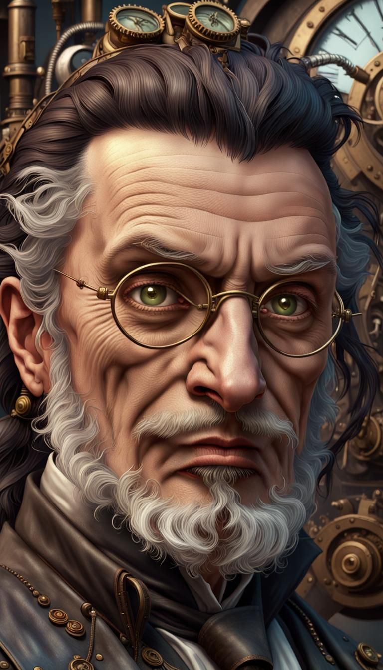 Steampunk Leonardo Da Vinci: Aetherpunk Mad Scientist