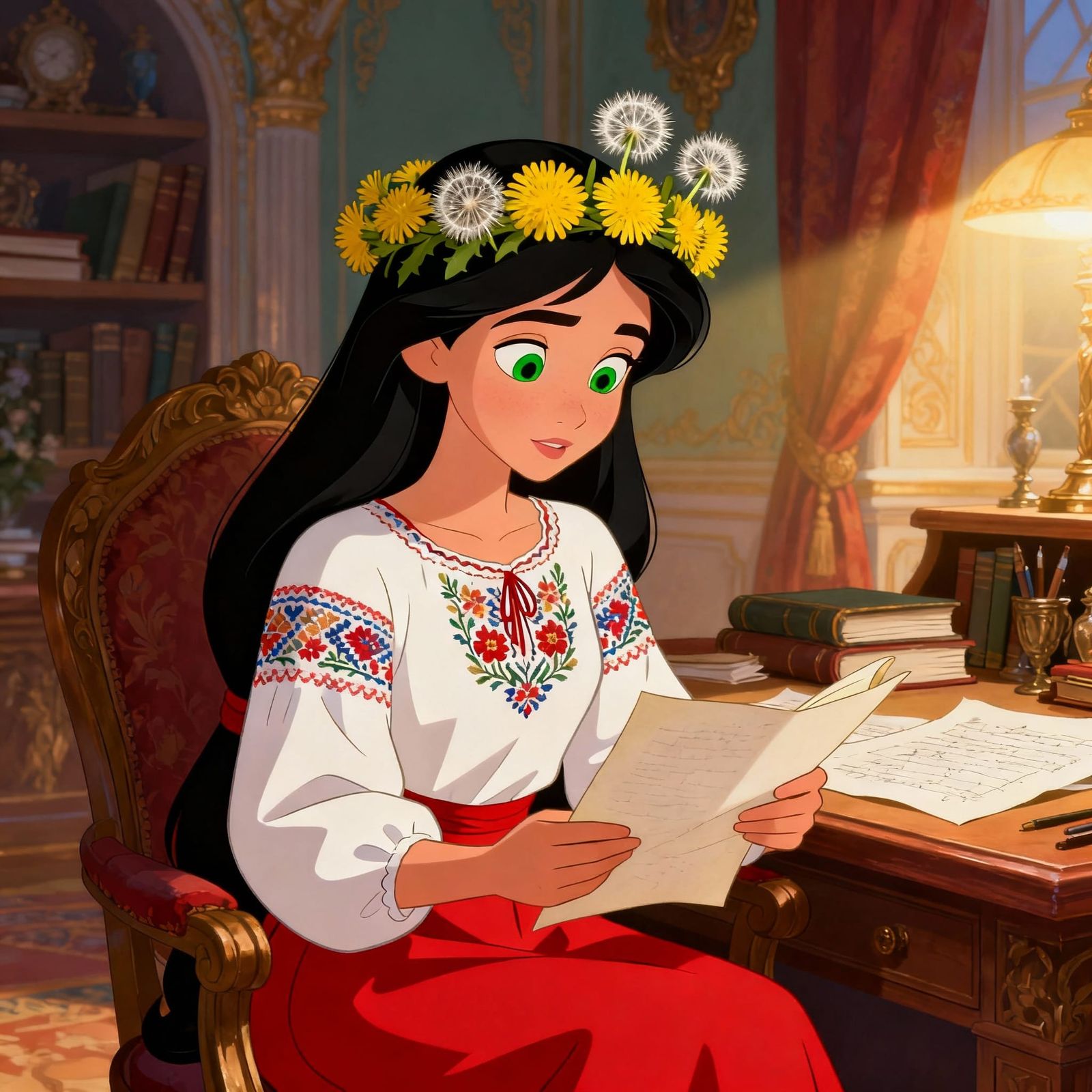 Young Russian Tsarina in Classic Disney Animation Style