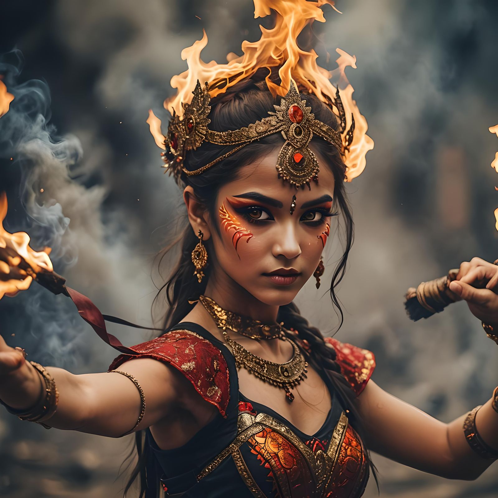Dancer with Fiery Eyes: A Captivating Portrait