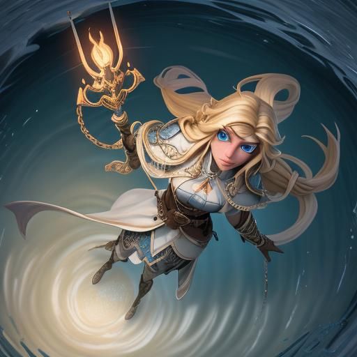 Fantasy Cleric in Gloomy Light, Hyperdetailed