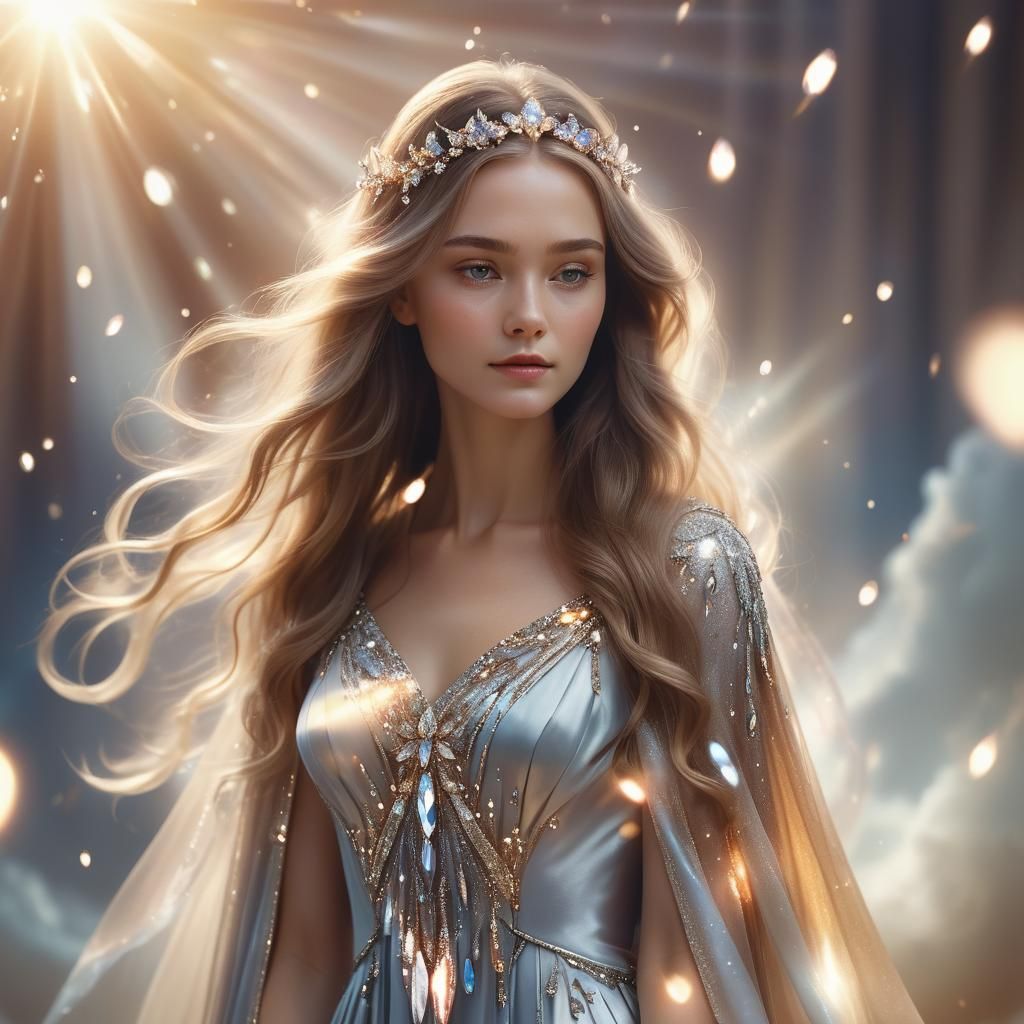 Ethereal Crystal Queen Portrait in Soft Focus