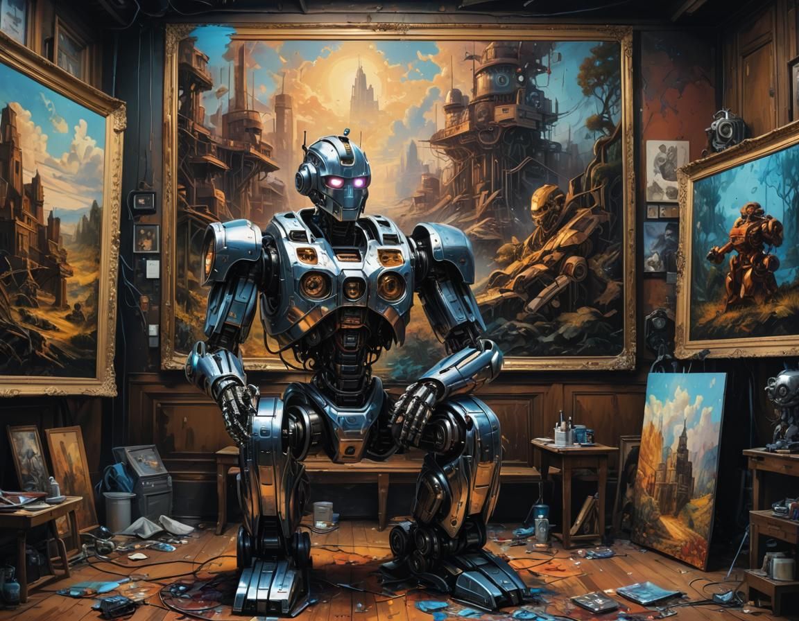 Robot Gazing at Digital Graffiti Landscape