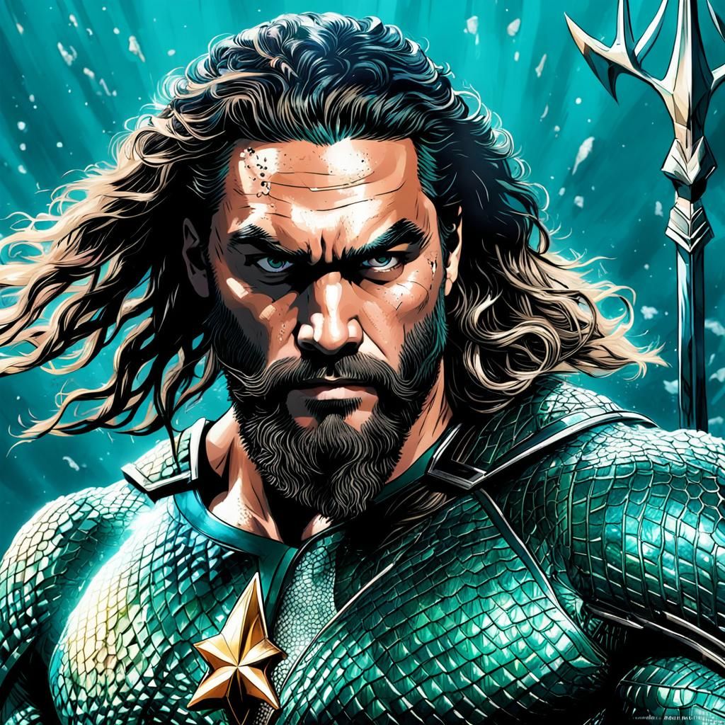 Aquaman Inspired by Jason Momoa: Digital Art