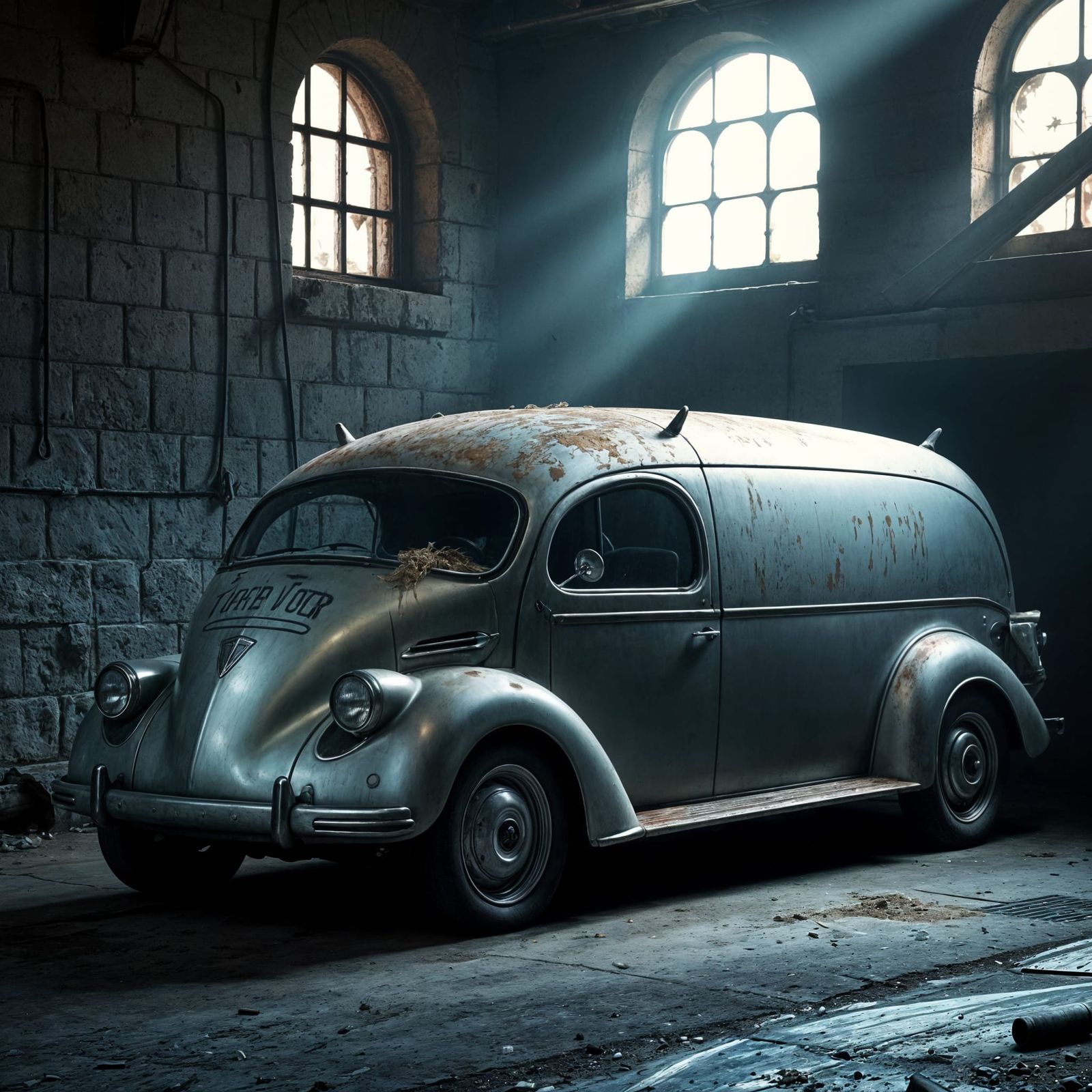 Rusty 1940s Tesla Cybertruck Discovery