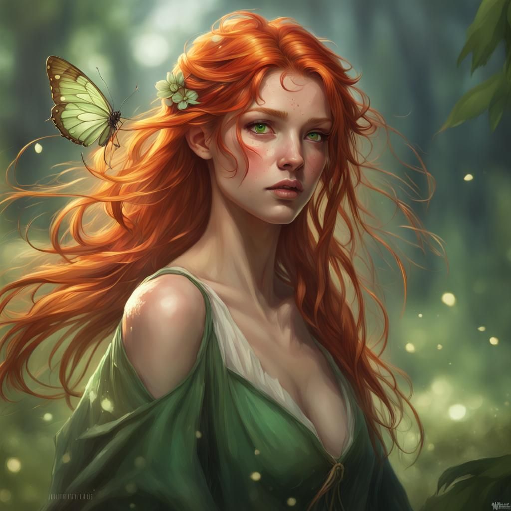 Fae Girl Portrait in Hyperdetailed Digital Art Style