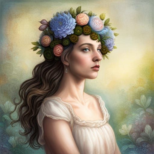 Spellbound Spring Goddess in Rococo Fantasy Art