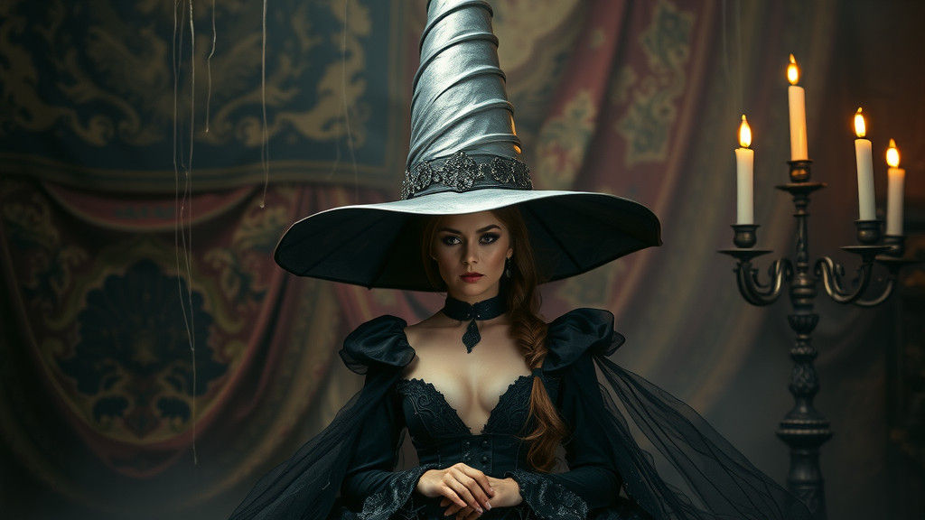 Epic Portrait with Gigantic Silver Hat